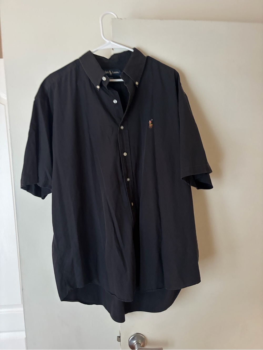 Polo by Ralph Lauren Black Short-Sleeve Button-Down Shirt Blake Fit XL